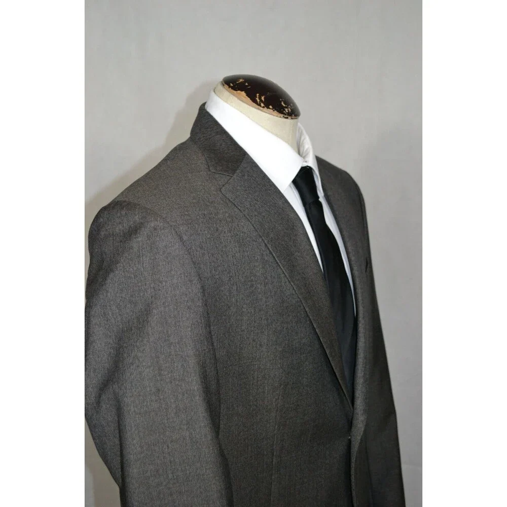 Banana‎ Republic 100% Wool Blazer Suit Jacket Grey Charcoal Men's Modern Fit 42R